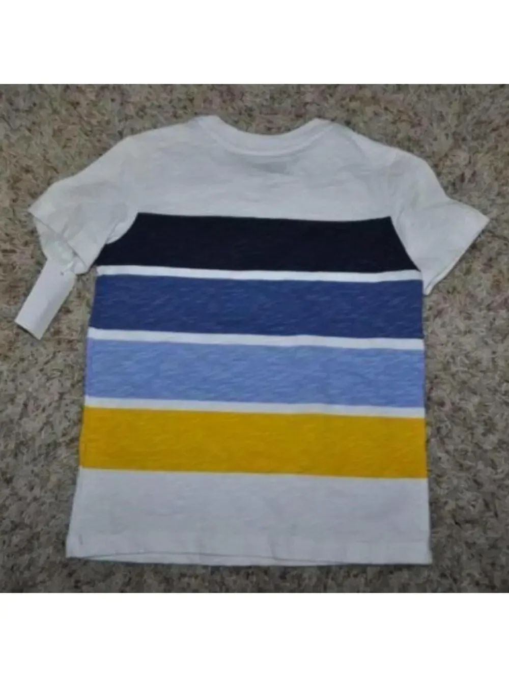 Oshkosh Shirt Boys 4/5 White Multi 1 Pocket Short Sleeve Crew Tee Summer